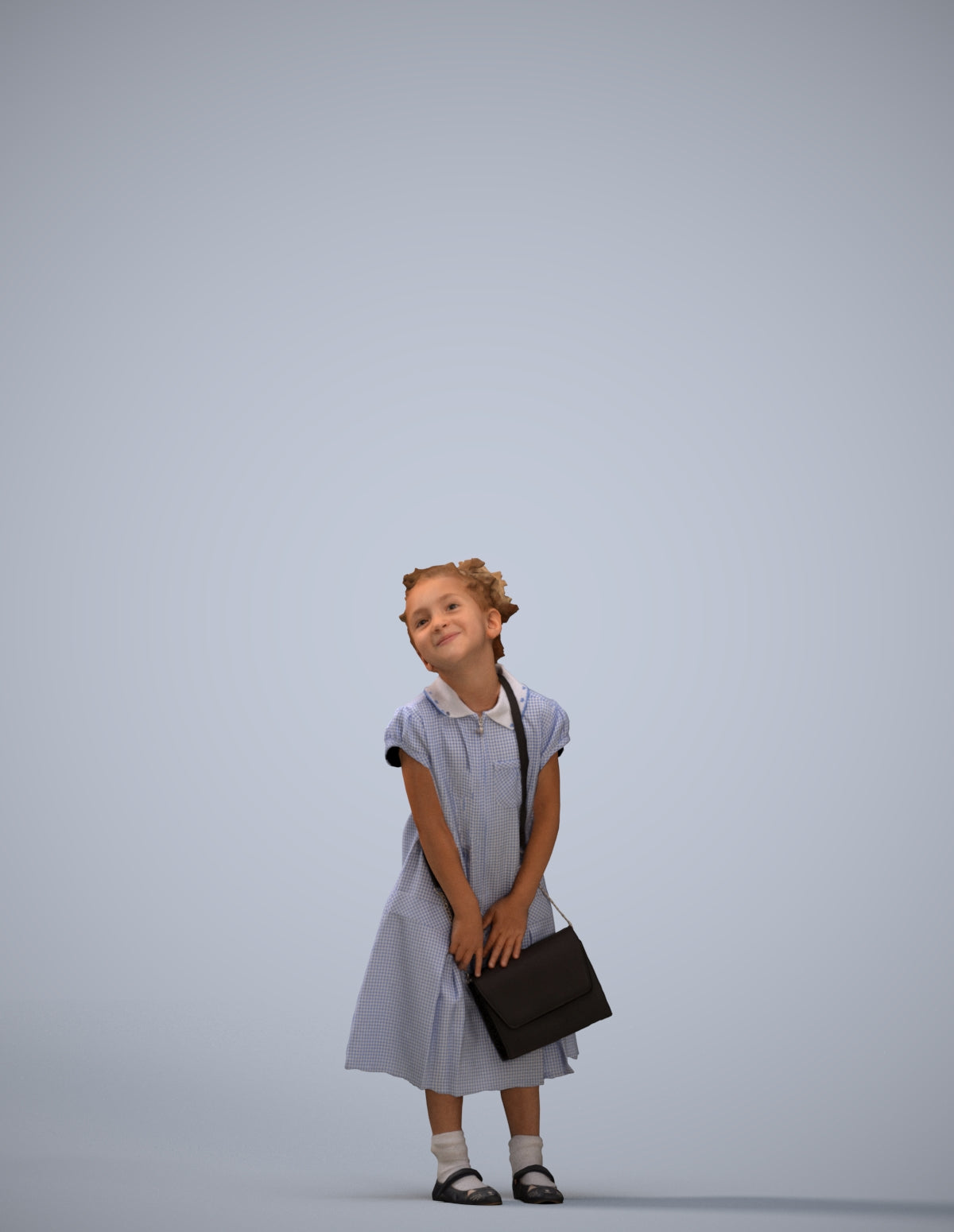 realistic 3D girl casual kids, scanned archviz people for Blender and 3ds Max