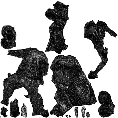 scanned 3D senior woman casual couple, photogrammetry people for Enscape and V-Ray, wireframe top-down view