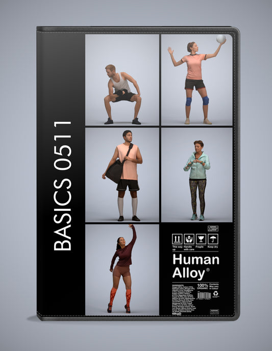 photogrammetry 3D people sport collection, 5 realistic human models archviz FBX