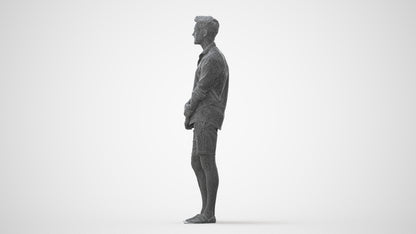 3D scanned man standing casual, photorealistic archviz people for Enscape and SketchUp, square thumbnail