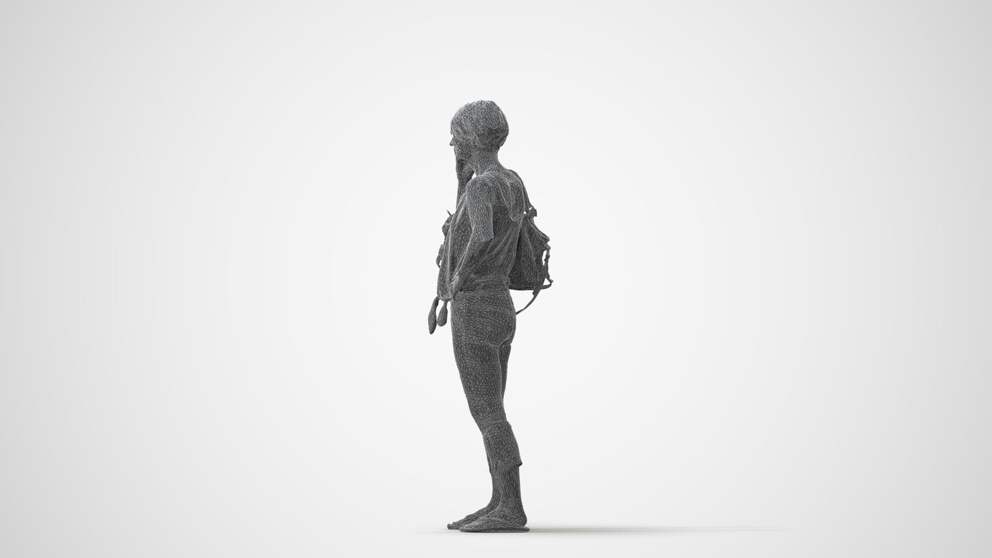 3D scanned senior woman standing, photorealistic archviz people for Enscape and SketchUp, square thumbnail