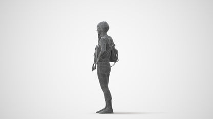 3D scanned senior woman standing, photorealistic archviz people for Enscape and SketchUp, square thumbnail