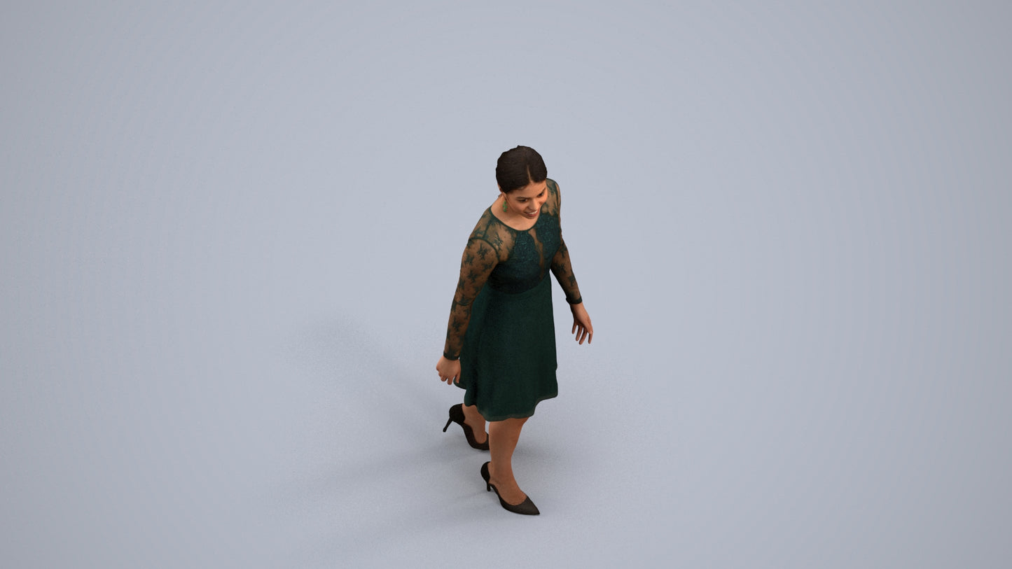 realistic 3D human woman formal formalaffairs, archviz people FBX OBJ for Blender, back view render