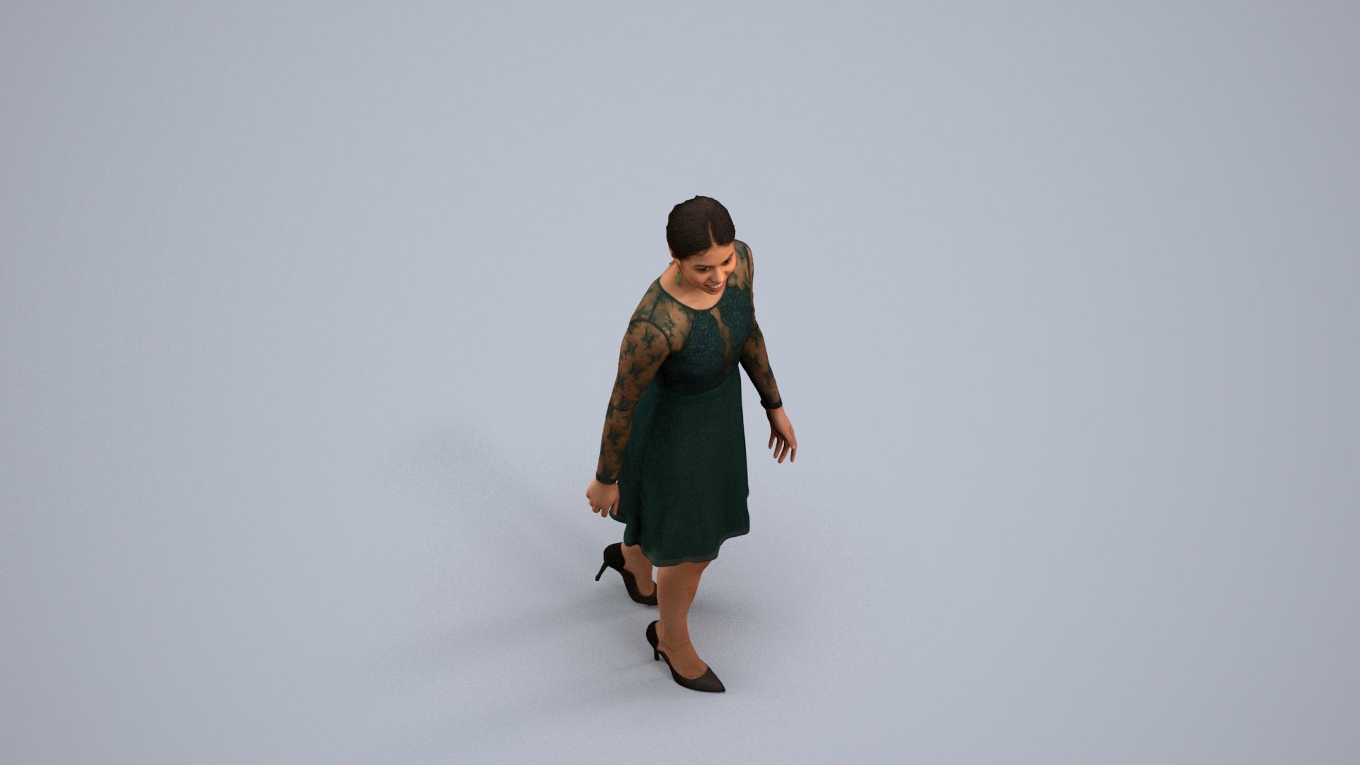 realistic 3D human woman formal formalaffairs, archviz people FBX OBJ for Blender, back view render