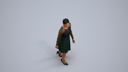 realistic 3D human woman formal formalaffairs, archviz people FBX OBJ for Blender, back view render
