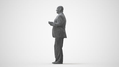 photogrammetry 3D senior man business mix, realistic human model archviz FBX, square thumbnail