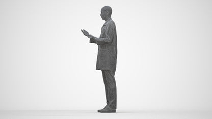 photogrammetry 3D man medical, realistic human model archviz FBX, wireframe back view