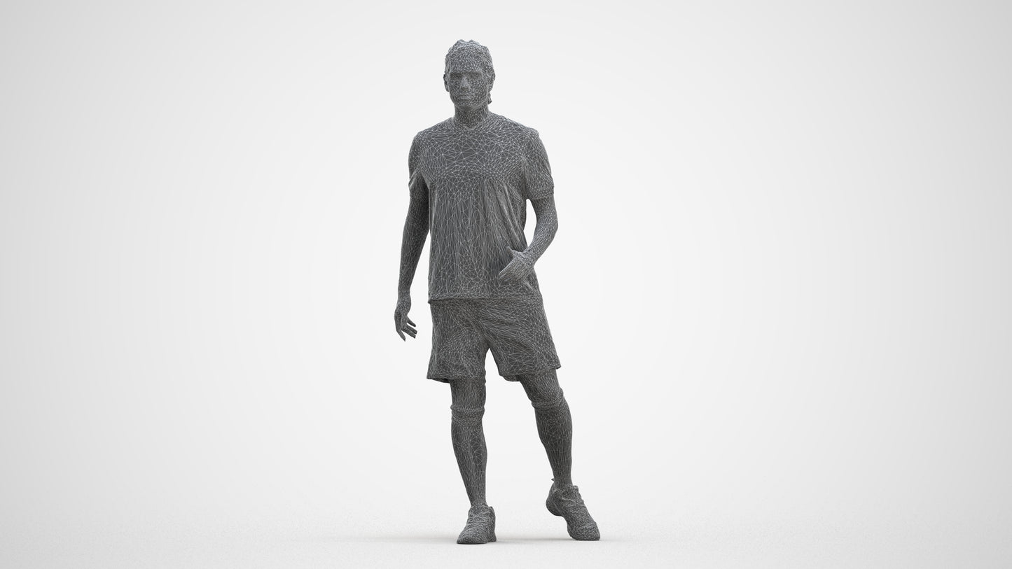 photogrammetry 3D man sport, realistic human model archviz FBX, three-quarter front view render