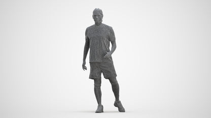 photogrammetry 3D man sport, realistic human model archviz FBX, three-quarter front view render