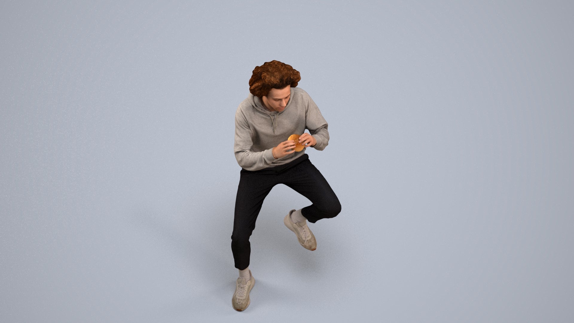 realistic 3D people man casual sitting, render-ready for V-Ray and Corona, FBX OBJ, back view render