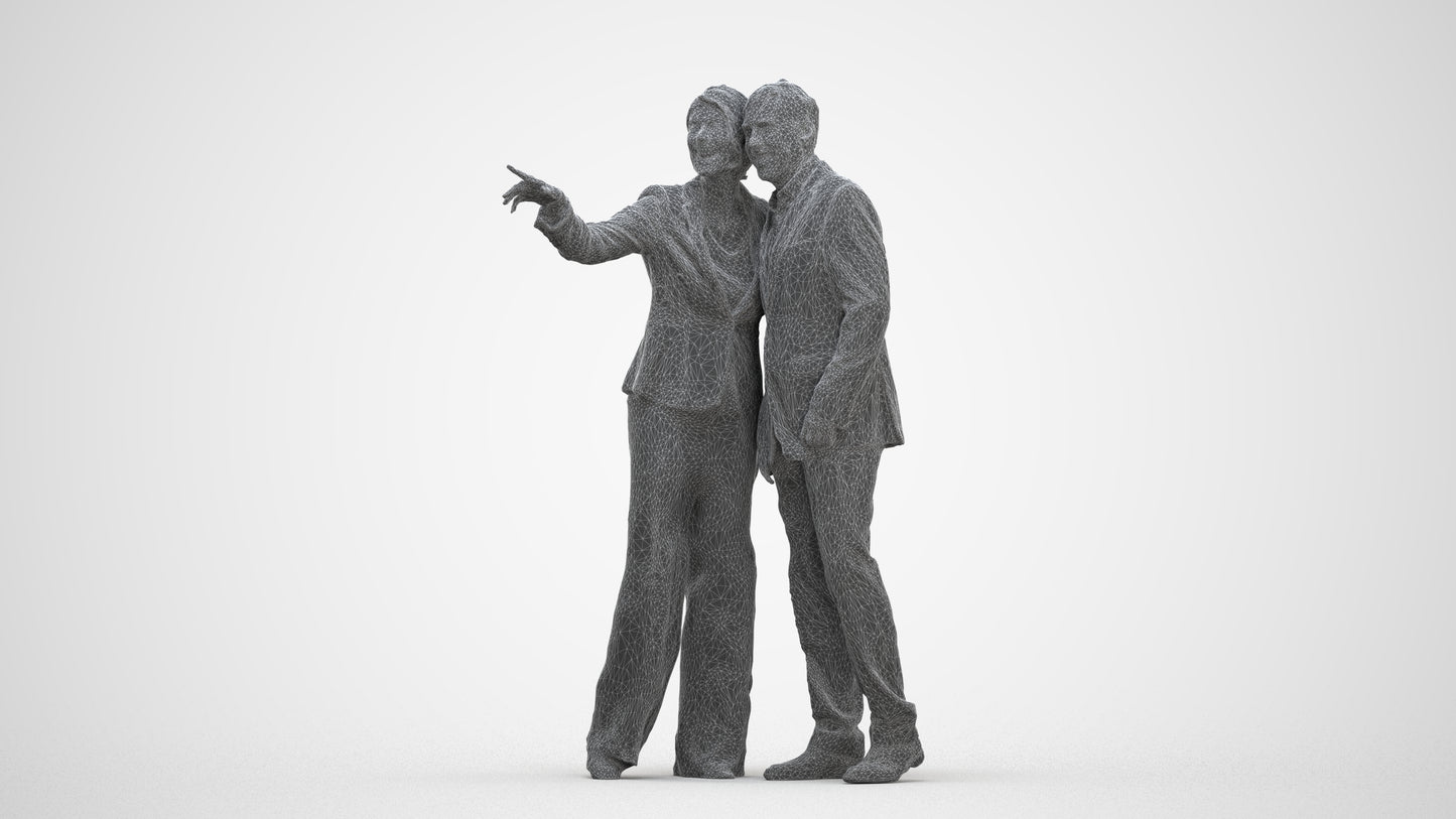 3D people model woman business, scanned human for 3ds Max rendering, three-quarter front view render