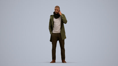 3D scanned man standing casual, photorealistic archviz people for Enscape and SketchUp, standing pose render