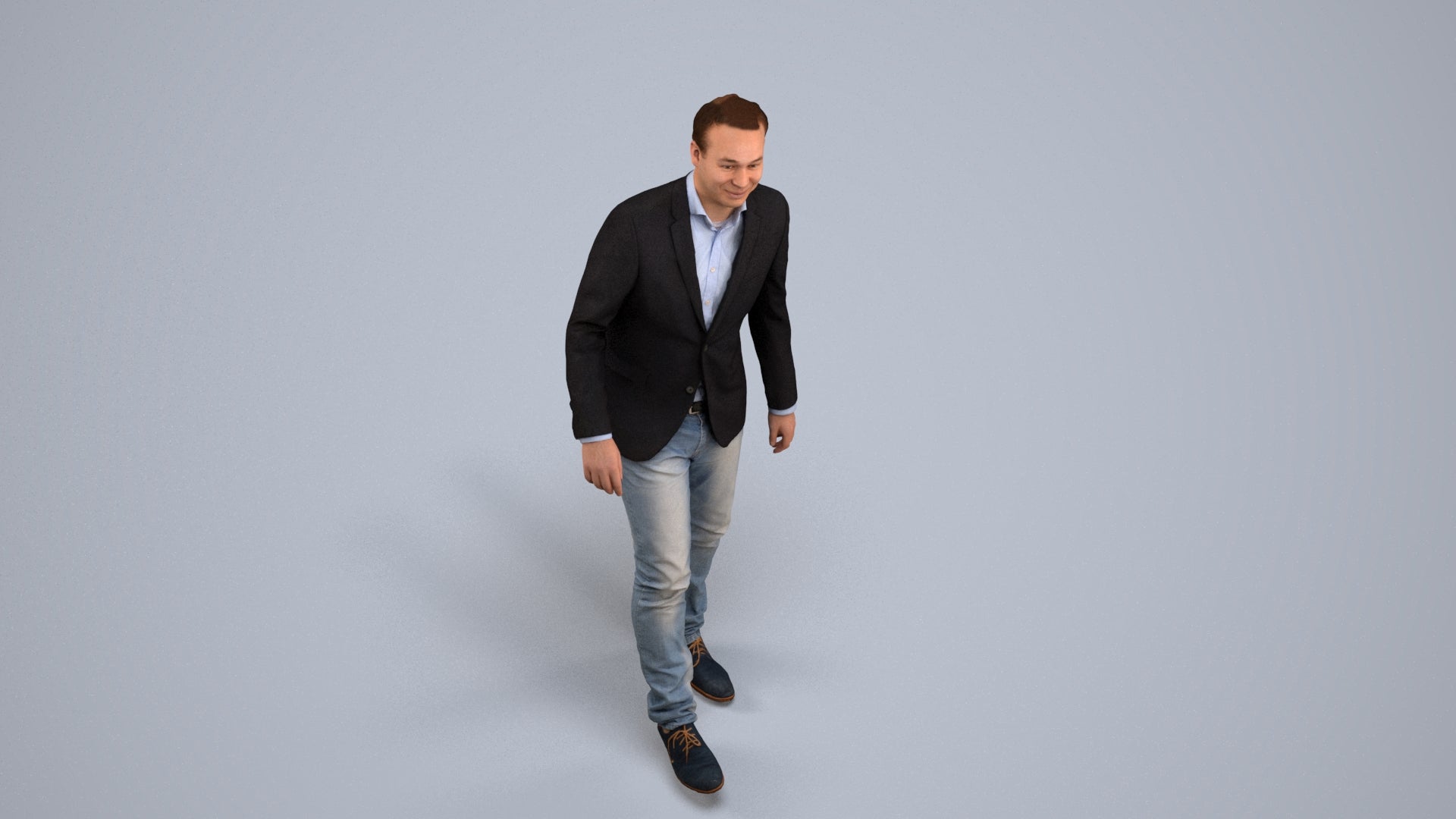 realistic 3D people man business, render-ready for V-Ray and Corona, FBX OBJ, back view render