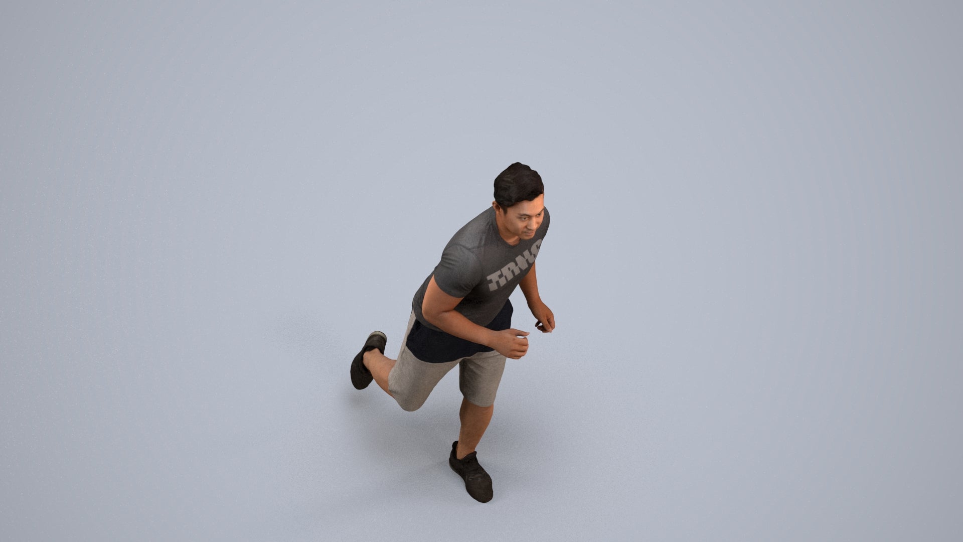 realistic 3D people man sport walking, render-ready for V-Ray and Corona, FBX OBJ, back view render