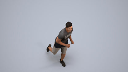 realistic 3D people man sport walking, render-ready for V-Ray and Corona, FBX OBJ, back view render