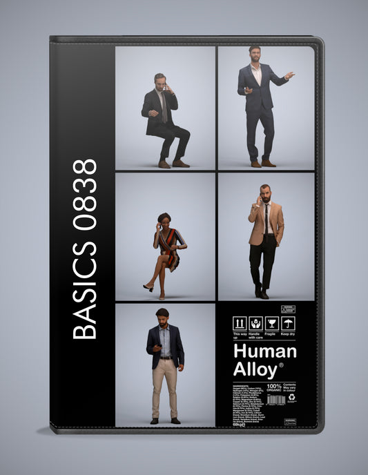 photogrammetry 3D people business collection, 5 realistic human models archviz FBX
