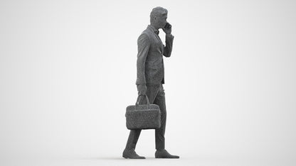 photogrammetry 3D man business, realistic human model archviz FBX, wireframe side view