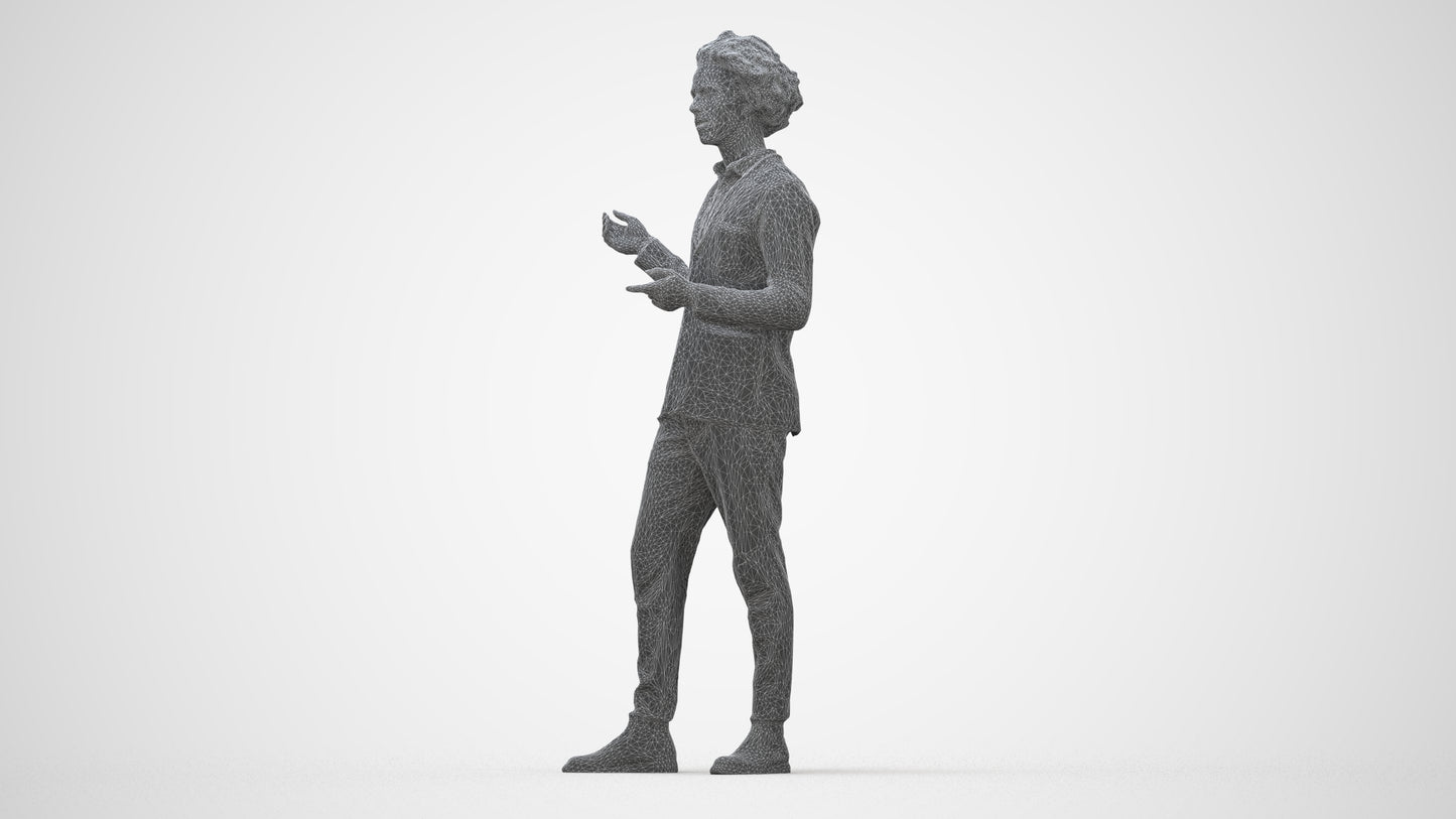 realistic 3D man business, scanned archviz people for Blender and 3ds Max, wireframe back view
