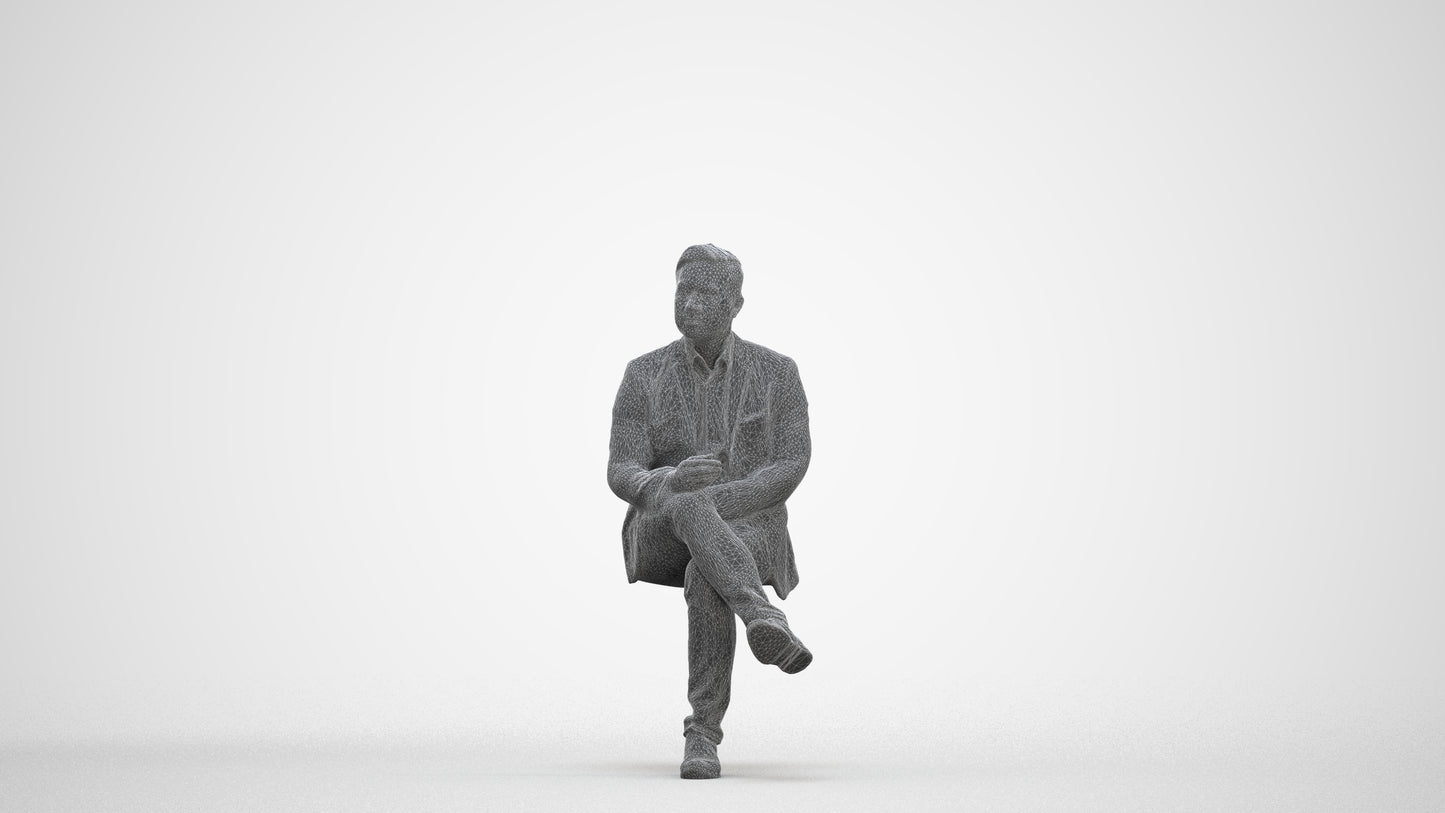 realistic 3D people man business, render-ready for V-Ray and Corona, FBX OBJ, three-quarter front view render