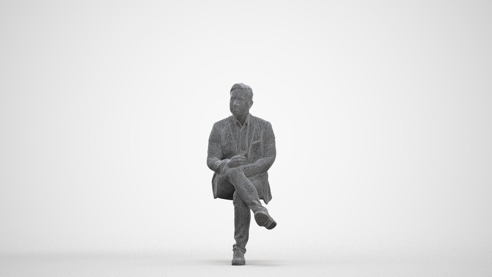 realistic 3D people man business, render-ready for V-Ray and Corona, FBX OBJ, three-quarter front view render