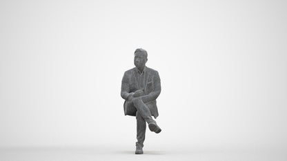 realistic 3D people man business, render-ready for V-Ray and Corona, FBX OBJ, three-quarter front view render
