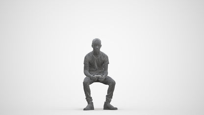 realistic 3D boy casual kids, scanned archviz people for Blender and 3ds Max, three-quarter front view render