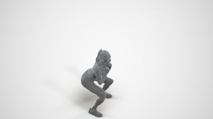 scanned 3D woman sport, photogrammetry people for Enscape and V-Ray, wireframe three-quarter view