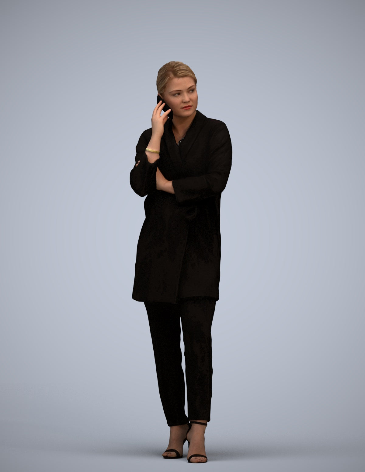 realistic 3D people woman business standing, render-ready for V-Ray and Corona, FBX OBJ