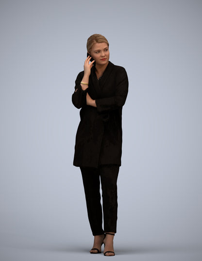 realistic 3D people woman business standing, render-ready for V-Ray and Corona, FBX OBJ