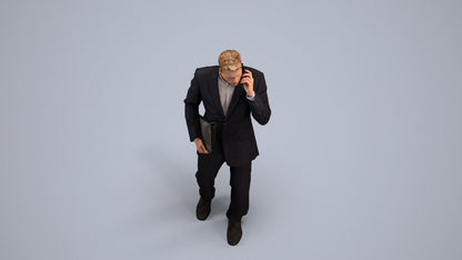realistic 3D people man business, render-ready for V-Ray and Corona, FBX OBJ, back view render