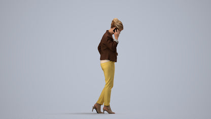 photogrammetry 3D woman business kids, realistic human model archviz FBX, three-quarter view render