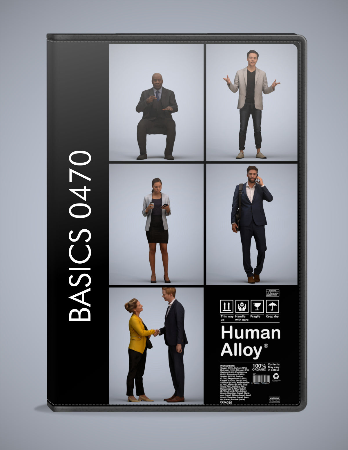 realistic 3D people business set, 5 render-ready models for V-Ray and Corona