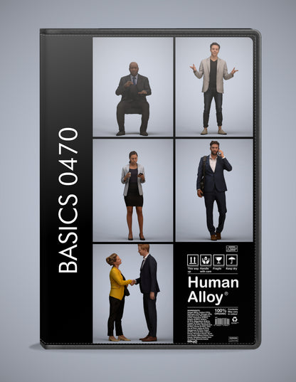 realistic 3D people business set, 5 render-ready models for V-Ray and Corona