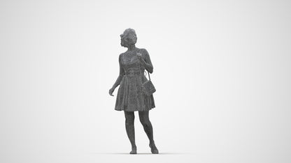 realistic 3D woman formal formalaffairs, scanned archviz people for Blender and 3ds Max, wireframe back view