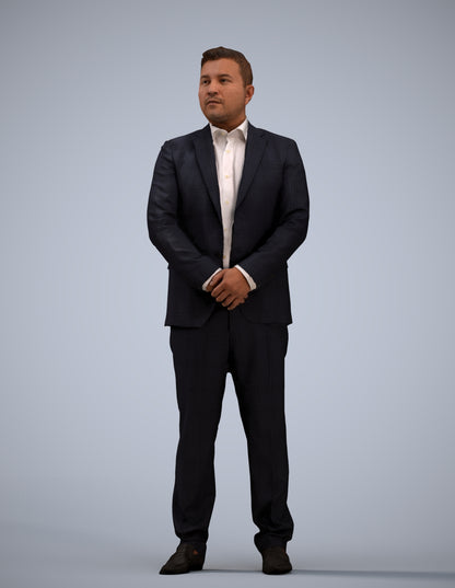 3D people model man business formalaffairs, scanned human for 3ds Max rendering
