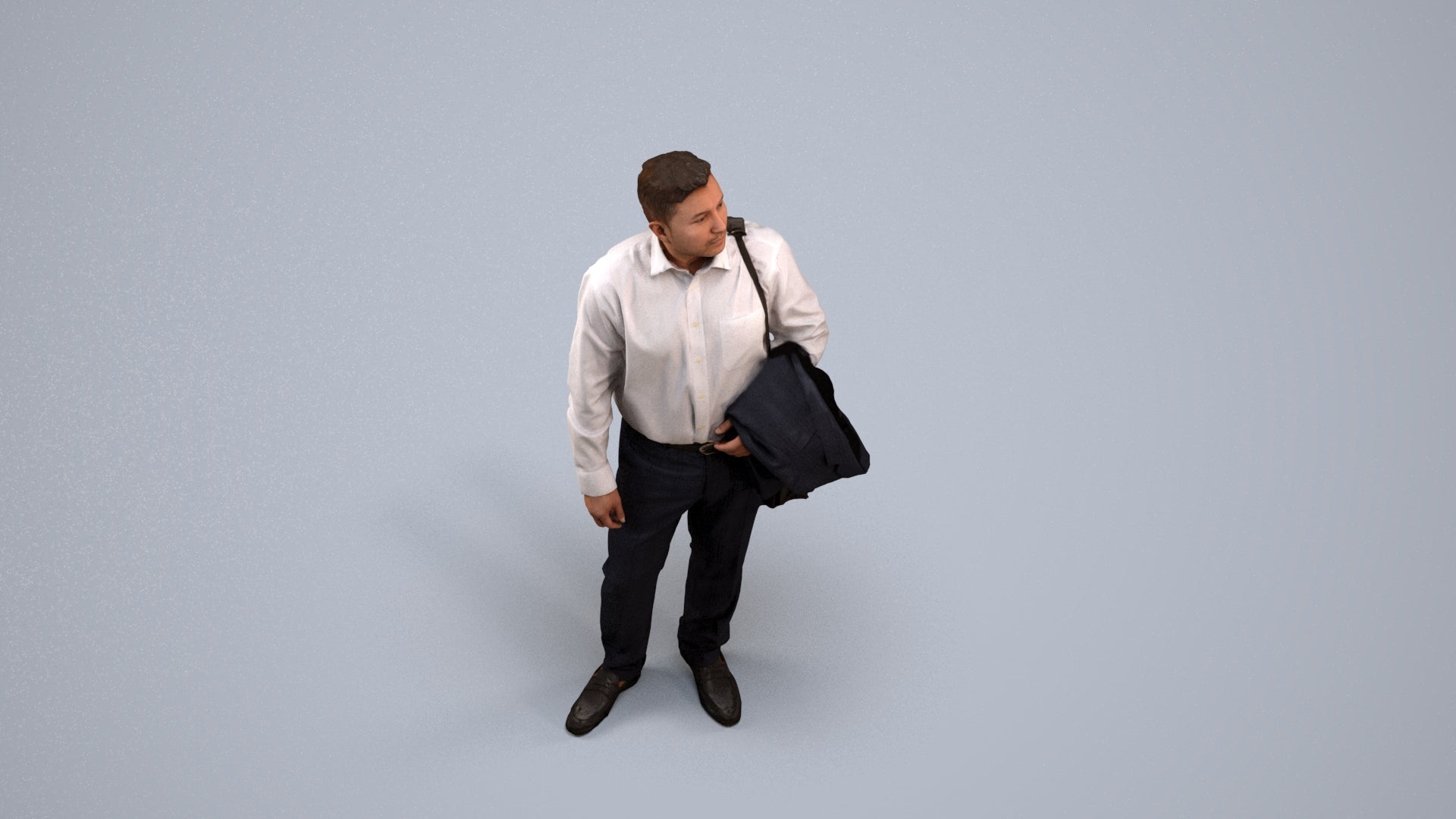 realistic 3D man business, scanned archviz people for Blender and 3ds Max, back view render