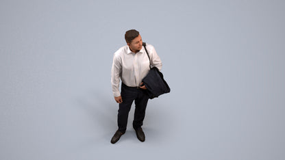 realistic 3D man business, scanned archviz people for Blender and 3ds Max, back view render