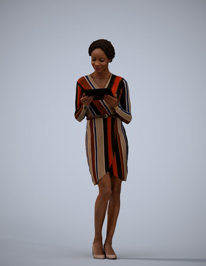 realistic 3D people woman casual walking, render-ready for V-Ray and Corona, FBX OBJ
