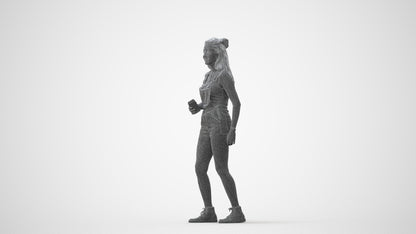 3D people model woman casual standing, scanned human for 3ds Max rendering, square thumbnail