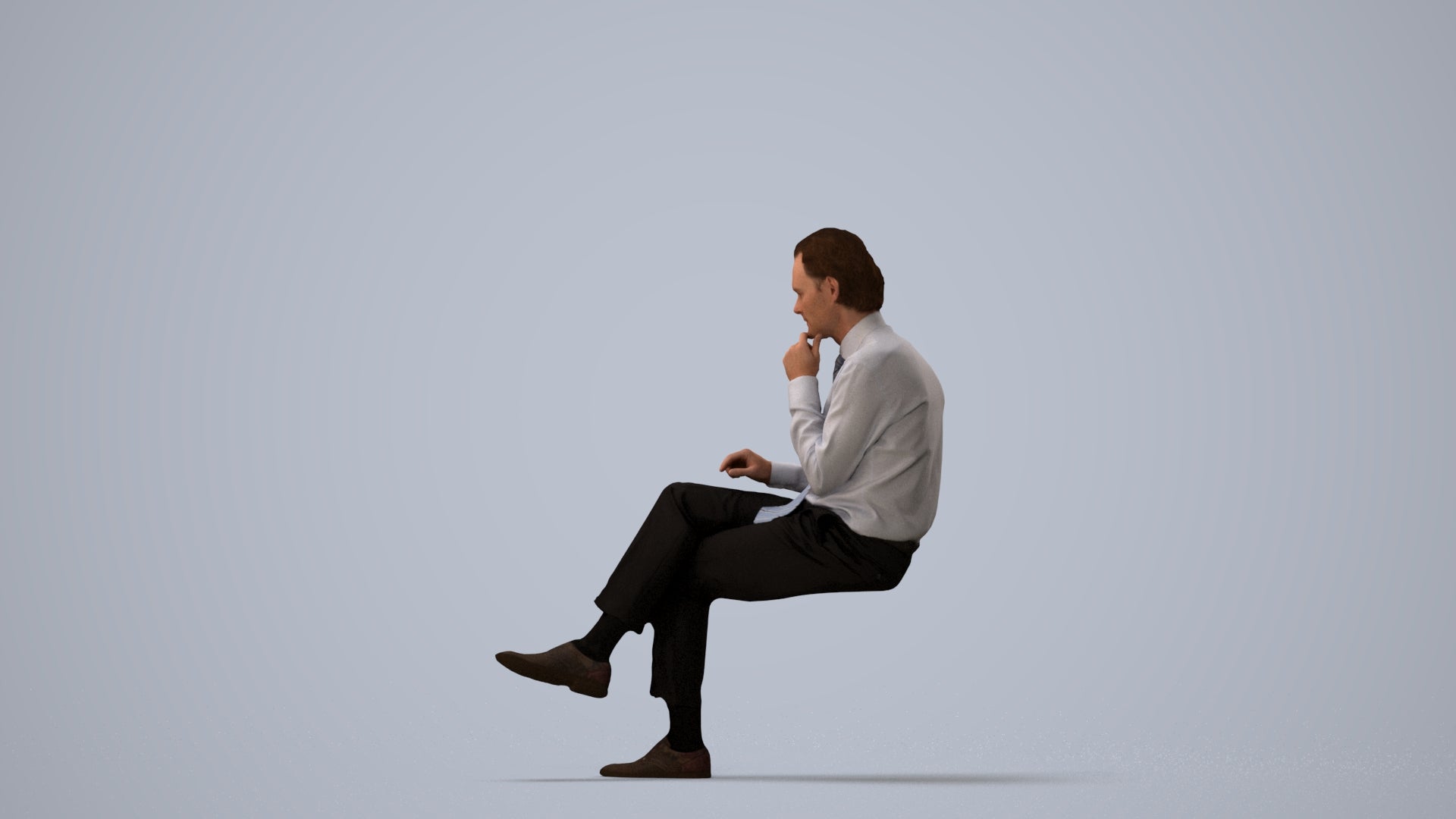 realistic 3D people man business, render-ready for V-Ray and Corona, FBX OBJ, three-quarter view render