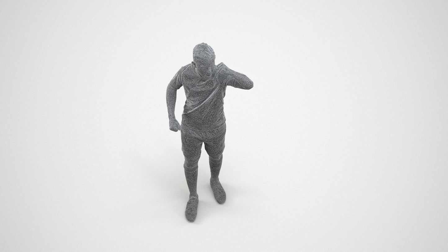 realistic 3D human boy sport, archviz people FBX OBJ for Blender, wireframe three-quarter view