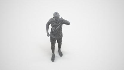 realistic 3D human boy sport, archviz people FBX OBJ for Blender, wireframe three-quarter view