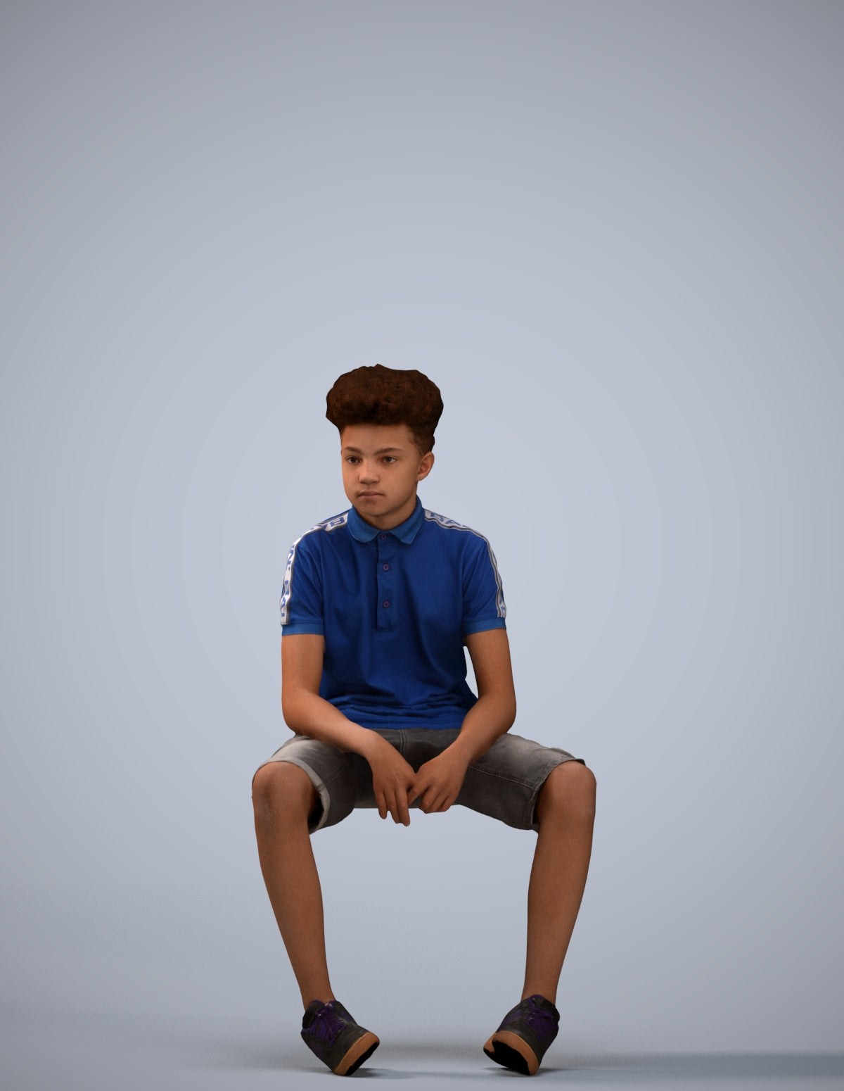 3D scanned boy kids casual, photorealistic archviz people for Enscape and SketchUp