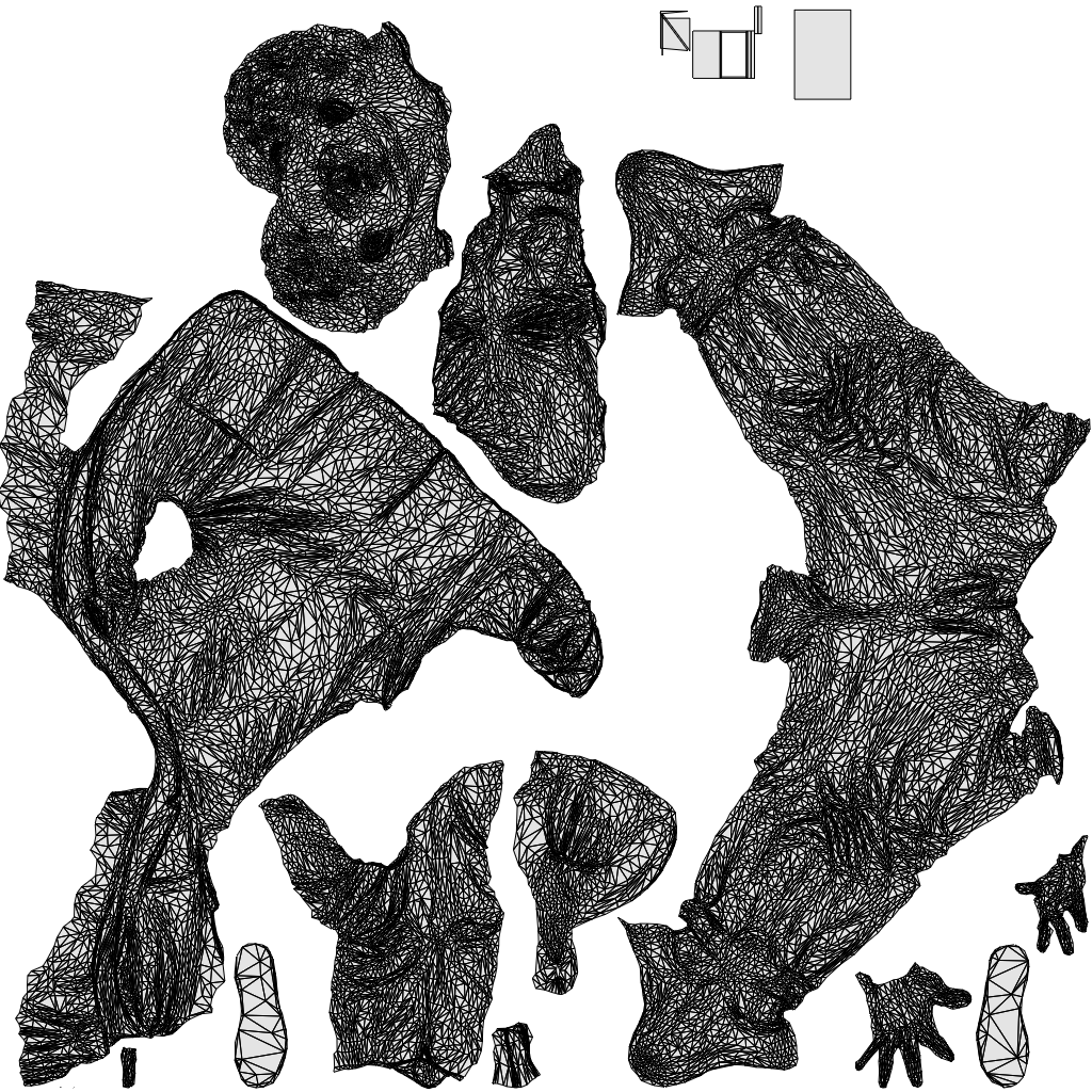 realistic 3D people man business standing, render-ready for V-Ray and Corona, FBX OBJ, wireframe top-down view