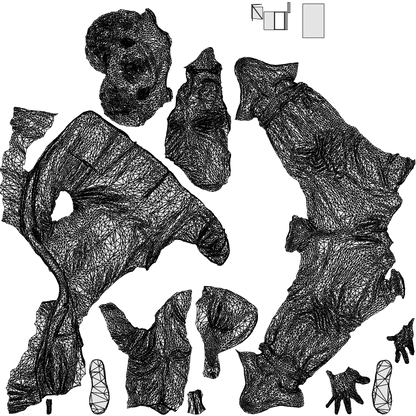 realistic 3D people man business standing, render-ready for V-Ray and Corona, FBX OBJ, wireframe top-down view