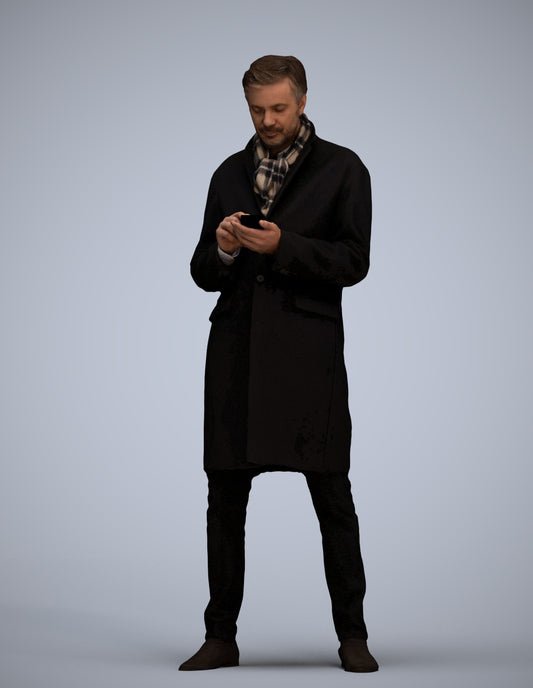 photogrammetry 3D man standing, realistic human model archviz FBX