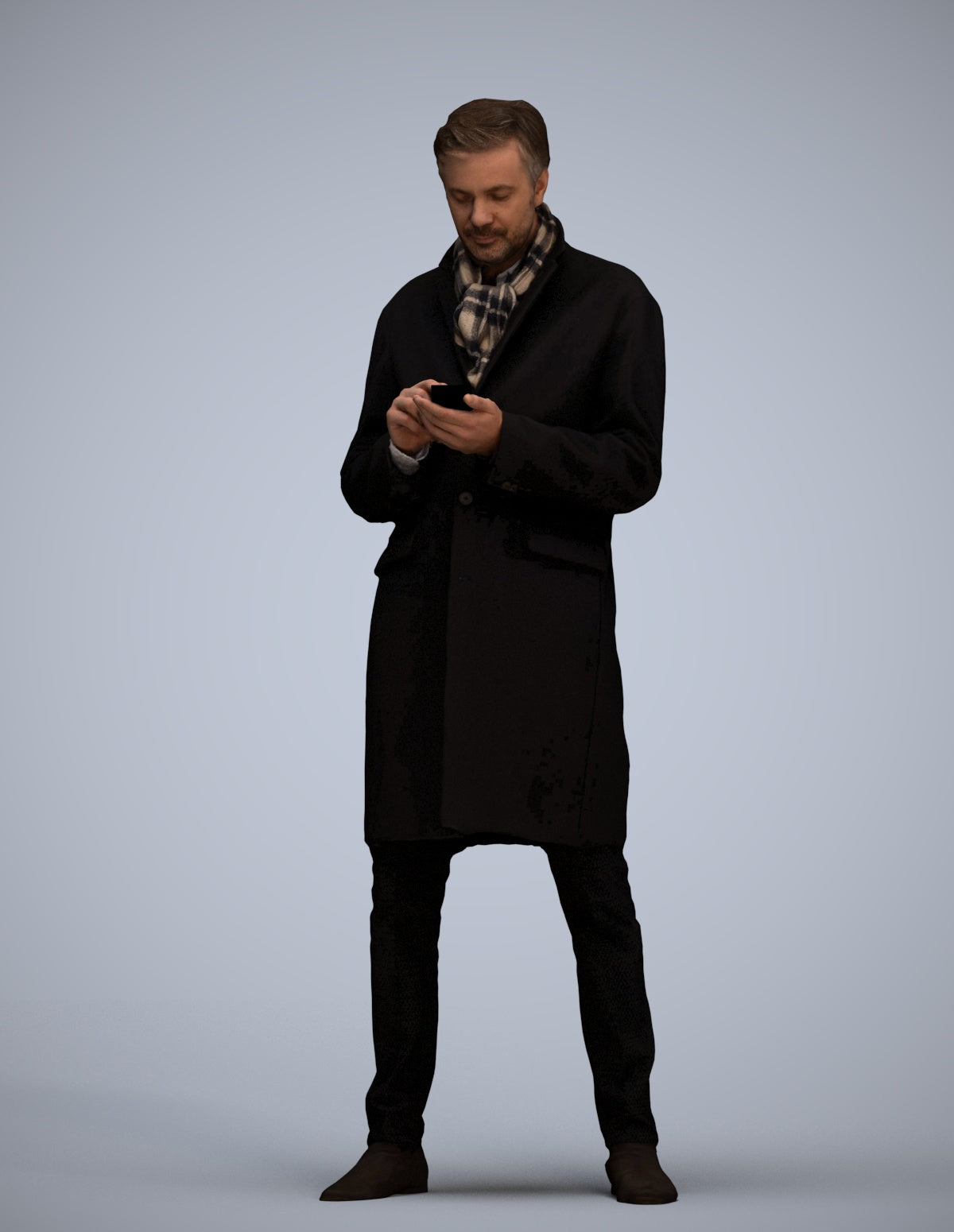 photogrammetry 3D man standing, realistic human model archviz FBX