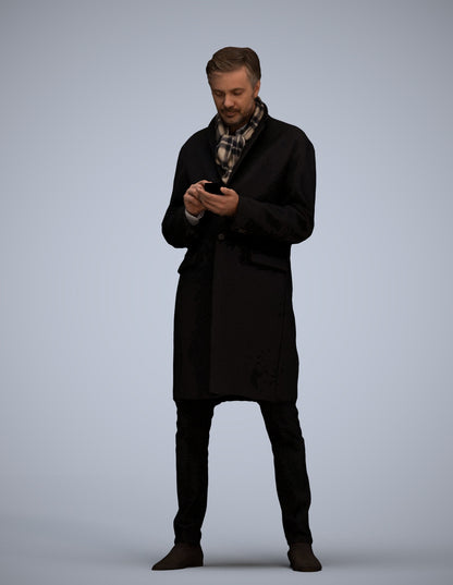 photogrammetry 3D man standing, realistic human model archviz FBX