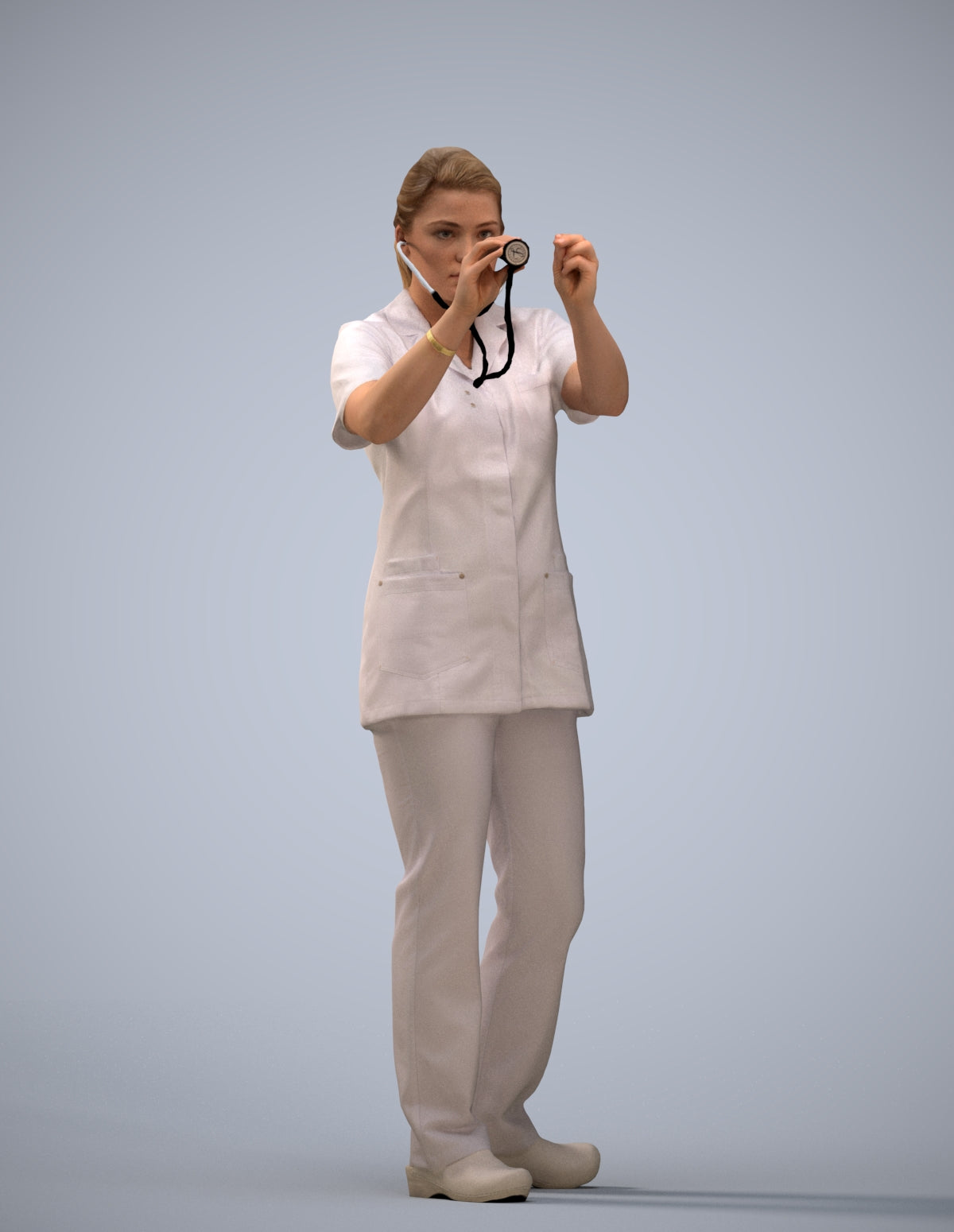 3D human model woman medical, photogrammetry scanned person for archviz