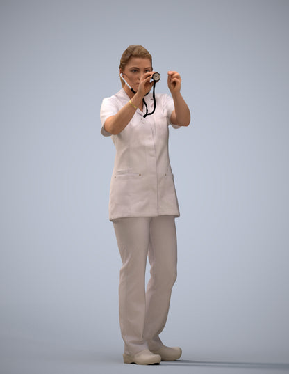 3D human model woman medical, photogrammetry scanned person for archviz